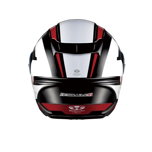 OGK KABUTO Motorcycle Helmet Full Face AEROBLADE6 DYNA Black White Red (Size: M)