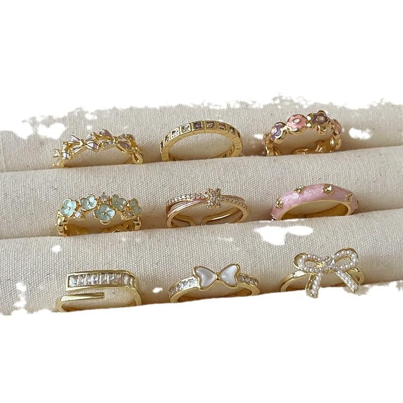 Dripping Butterfly Flower Opening Ring Female Niche Personality Versatile Sweet Temperament Simple Fashion Ring Ring