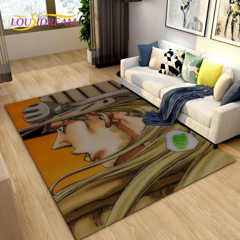 Jojo's Bizarre Adventure Anime-Teppich, Teppich für Wohnzimmer, Schlafzimmer, Sofa, Fußmatte, Dekoration, rutschfeste Bodenmatte für Kinderspiele