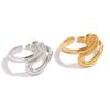 304 Stainless Steel Geometric Line Open Rings for Women Men Fashionable Individualized Design Finger Rings Jewelry Accessories