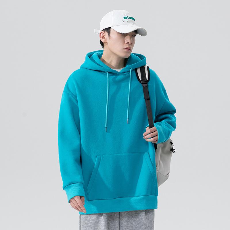 Unisex Oversized Solid Color Hooded Sweatshirt - Long Sleeve Pullover with Pocket