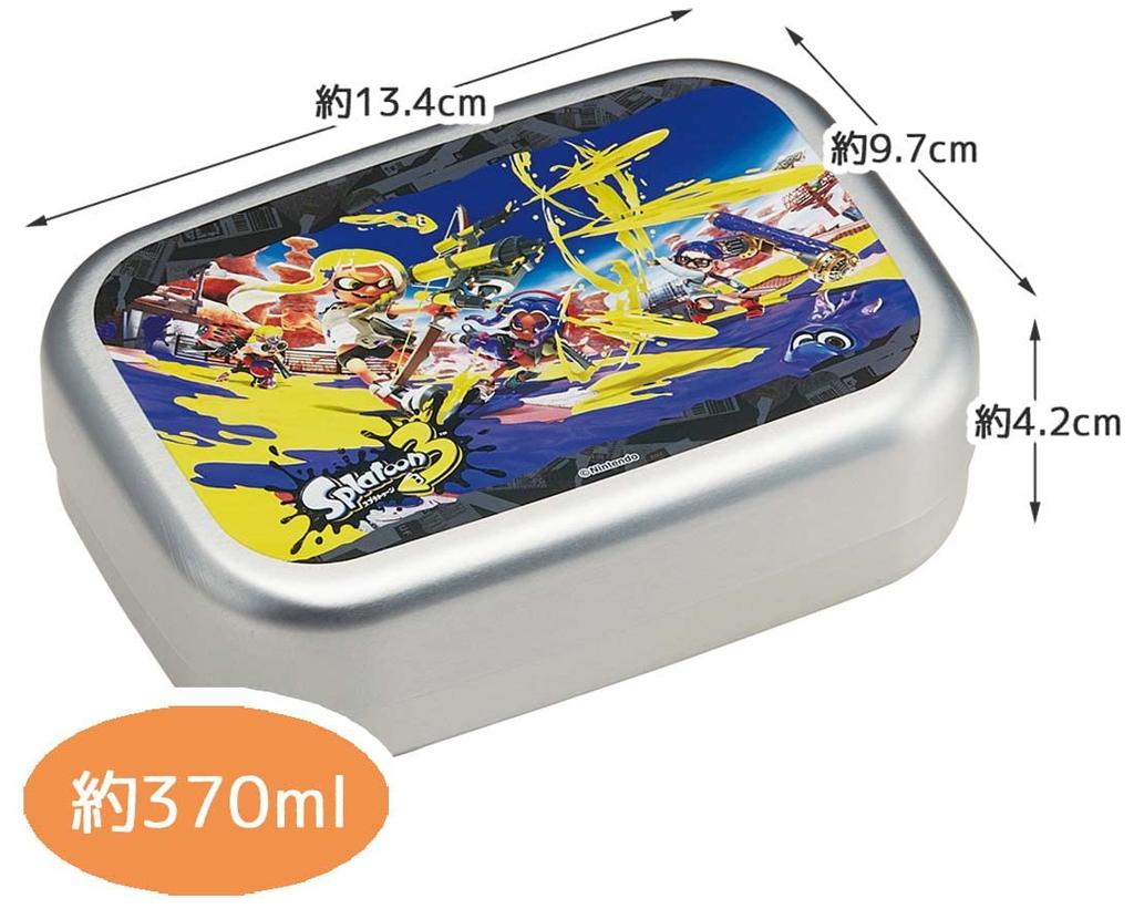Skater Bento Box, 370ml, Splatoon 3, Aluminum, Insulated, for Kids, Made In Japan, ALB5NV-A