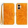 For TECNO Pop 10/Infinix Smart 10 Case Sunflower Imprint Leather Wallet Phone Cover with Wrist Strap