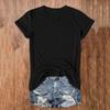 Damen Sommer V-Ausschnitt T-Shirt Locker Kurzarm Einfarbig Mode Top