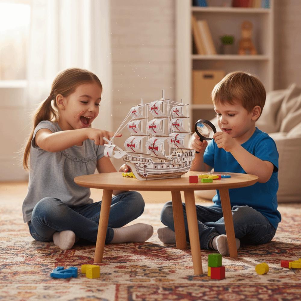 3D Construction Wooden Model Kit Wooden Material Pirate Ship Model DIY Assembled Model  Home Decor