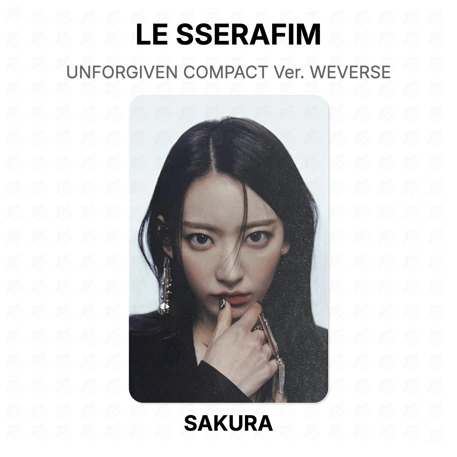 LE SSERAFIM UNFORGIVEN COMPACT Ver. WEVERSE Official Photocard SAKURA
