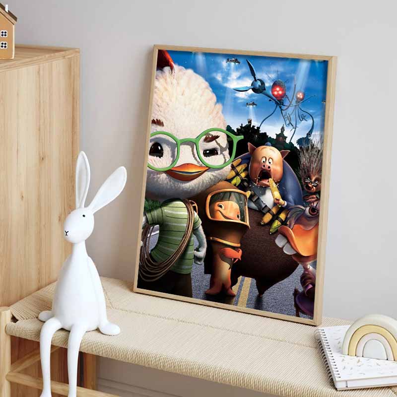 Disney Diamond Painting Chicken The Four Eyed Poster Illustration 5D DIY Full Round Diamond Mosaic Cartoon Embroidery Art Painting Home Decoration