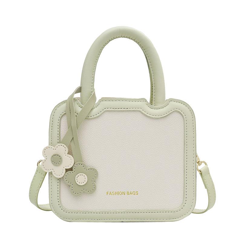 Spring and summer new popular women's handbag bag contrasting color messenger bag sweet flower shoulder bag