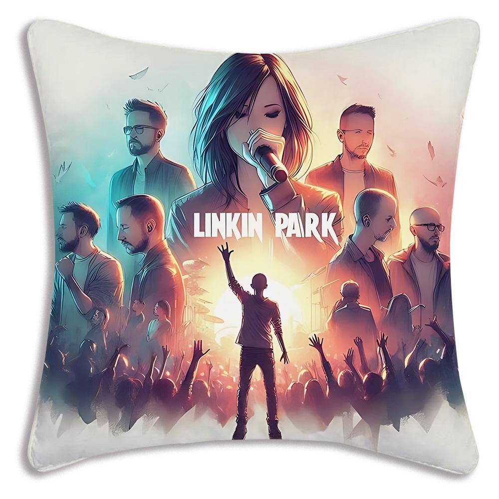 World Famous Rock Band Linkin P-Park Pillow Covers Sofa Decorative Home Double-Sided Printing Short Plush Cute Cushion Cover