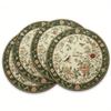 Heat Insulation Flower Linen Table Mat Anti-scald Round Dining Mat  Kitchen Supplies