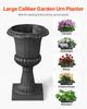 Plastic Urn Planters, 25 X 42 Cm, 2 Pack Black Classic Flower Pots Front Porch Planters, Indoor & Outdoor Vase for Wedding, Party, Event, Home, Stage,