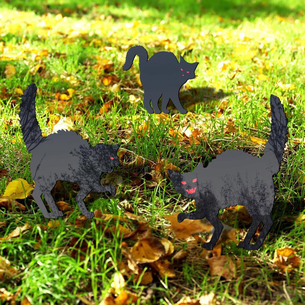 Halloween Horror Cat Acrylic Outdoor Courtyard Decoration Ground Insert Garden Garden Silhouette