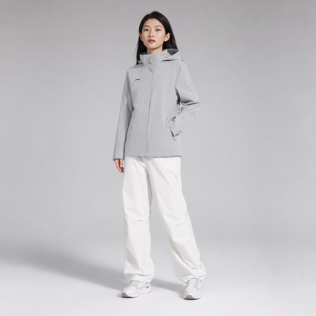 Li-Ning Solid Color Hooded Zip Jacket Women Jackets AFDUA18-9