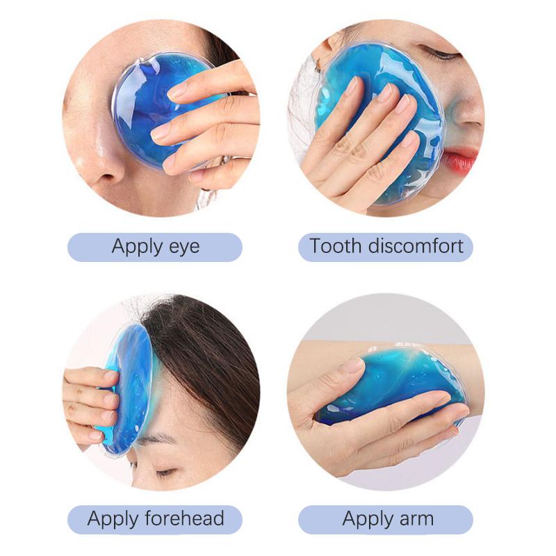 1Pc 7Cm Or 10Cm Round Shape Reusable Ice Cold Gel Pack Therapy Microwaveable Heat Pain Relief For Cold & Hot Therapy Bags