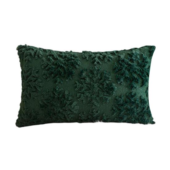 Throw Pillowcase 3D Snowflake Embroidery Hidden Zipper Closure Pillow Cover Bedroom Living Room