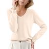 Pullover Sweaters For Women V Neck Soft Lightweight Loungewear Breathable Loose Fit Long Sleeve Travel Sweater Tops