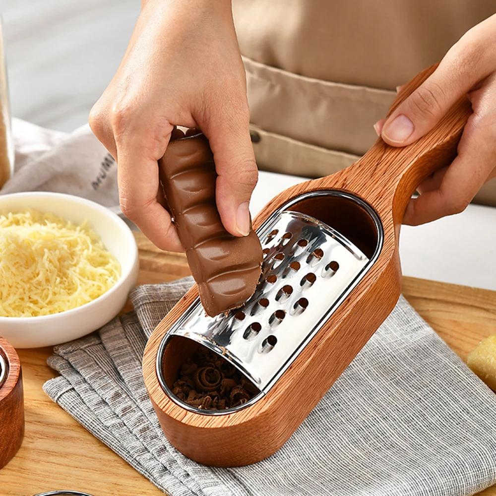 Mill Cheese Grater Stainless Steel Lemon Zester Citrus Ginger Garlic Grater Wooden Handle Vegetables Kitchen Tool Manual Slicer