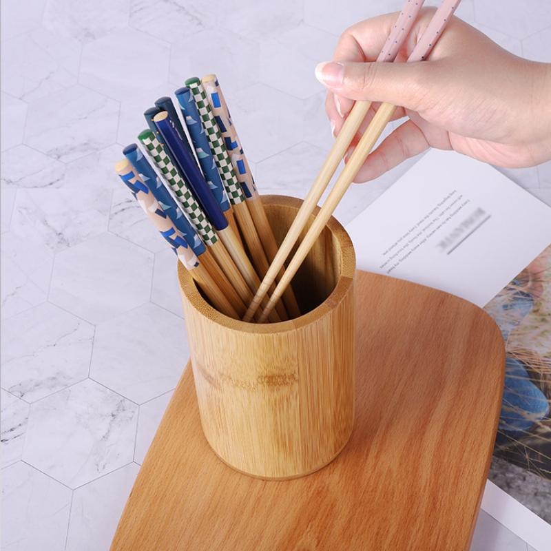 5Pairs Reusable Chopsticks Handmade Bamboo Japanese Natural Wood Chopsticks Sushi Ramen Food Chopsticks Kitchen Accessories