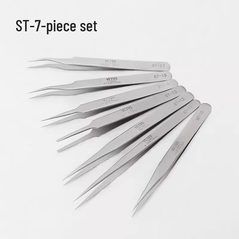 Stainless Steel Anti-static Precision Tweezers Set - Pointed & Bent Tips, Thickened Fine Points for Repair and Precision Tasks