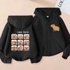 Zip Up Hoodie Kawaii Kids Capybara Children's Hoodie Zipper Children Capibara Sweatshirt Manga Clothes Kid Girl Boy Top Hoody