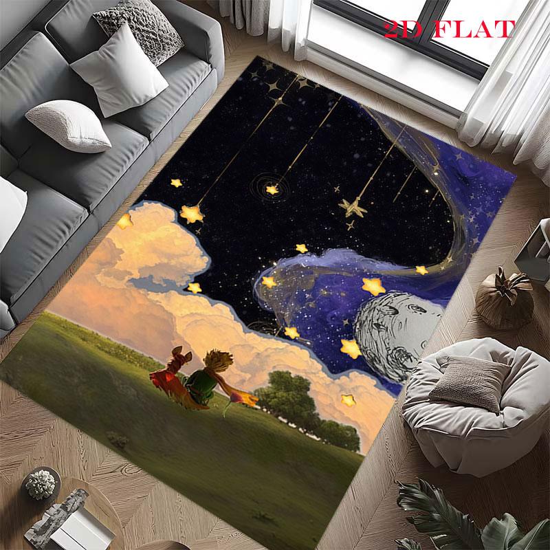 Little Prince Dew Carpet Rug for Living Room Bedroom Home Sofa Decoration,Kids play Nonslip Floor Mat