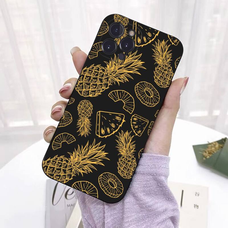 Pineapple Phone Case For iPhone 13 Pro MAX 14 11 12 Mini X XS XR 6 7 8 Plus SE 2020 Soft TPU Cover