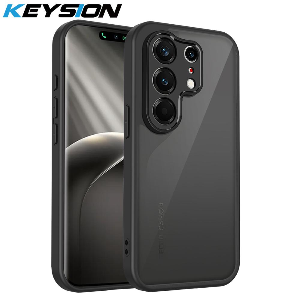 

KEYSION Matte Translucent Black Phone Case for TECNO Camon 50 Ultra 5G Soft Silicone+PC Shockproof Cover for CAMON 50 Pro 4G 5G for Camon 50 чёрный