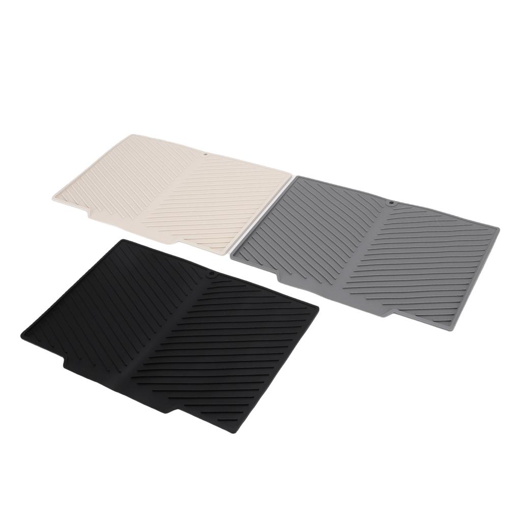 3pcs Dish Drying Mat Angled Anti Slip Heat Proof Fast Drying Silicone Dish Drain Pad for Kitchen Countertop Sink