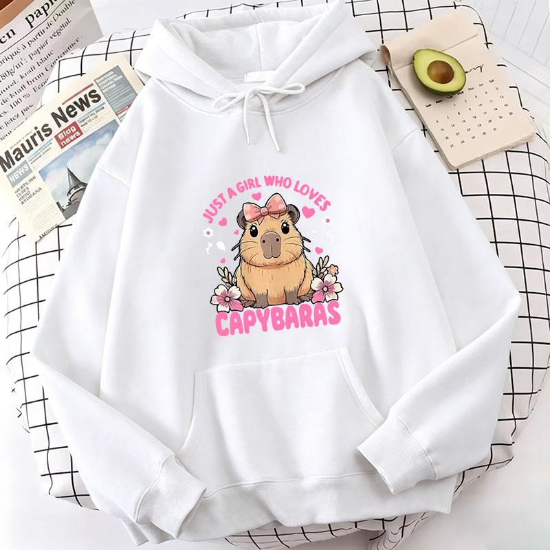 Funny Capybara Sweatshirt Cartoon Anime Hoodies Women Cute Anime Manga Hoody Long Sleeve Hoodies Female Sportwear Clothes Tops