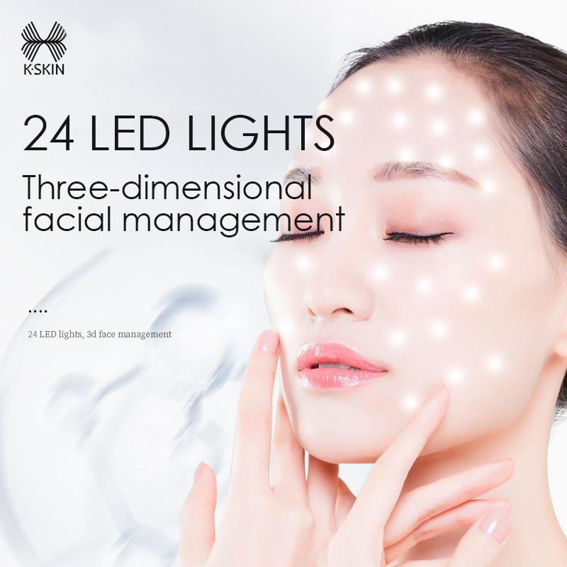K SKIN Photon Rejuvenation Mask 24 LED Lights Red Blue Orange Triple Spectrum