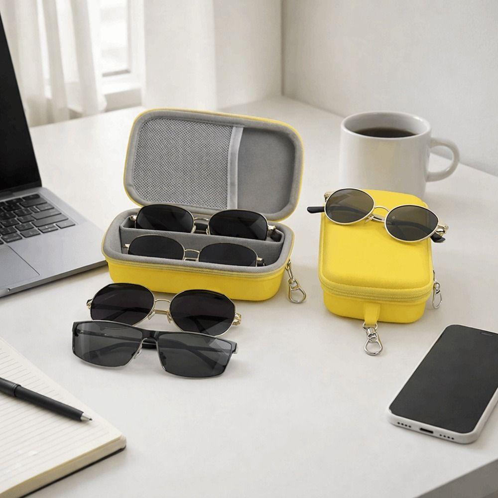 Large Capacity EVA Glasses Case 2 IN 1 Eyeglass Storage Box Anti-splash Protectionn