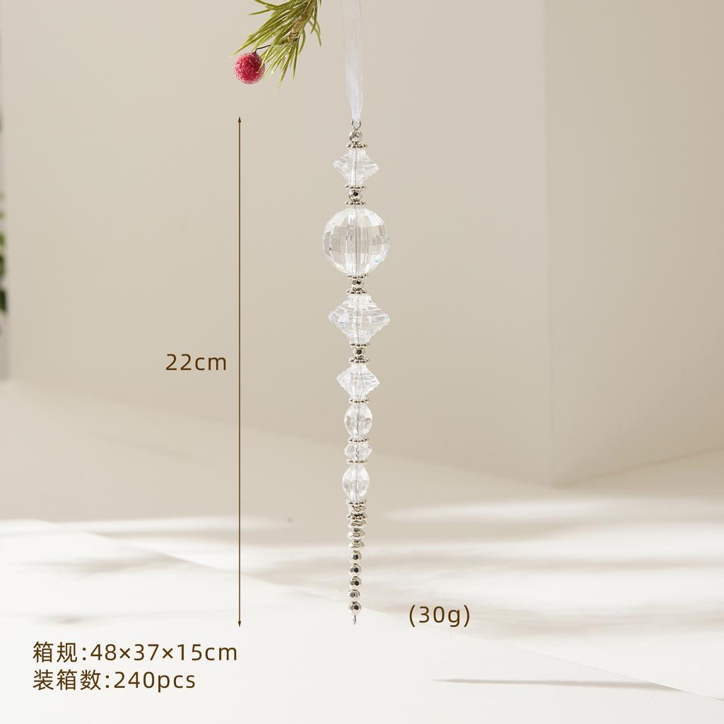 Metal Transparent Acrylic Christmas Ornament String Pendant for Tree Decoration, Festive Dress Hanging Decor with Crystal Effect