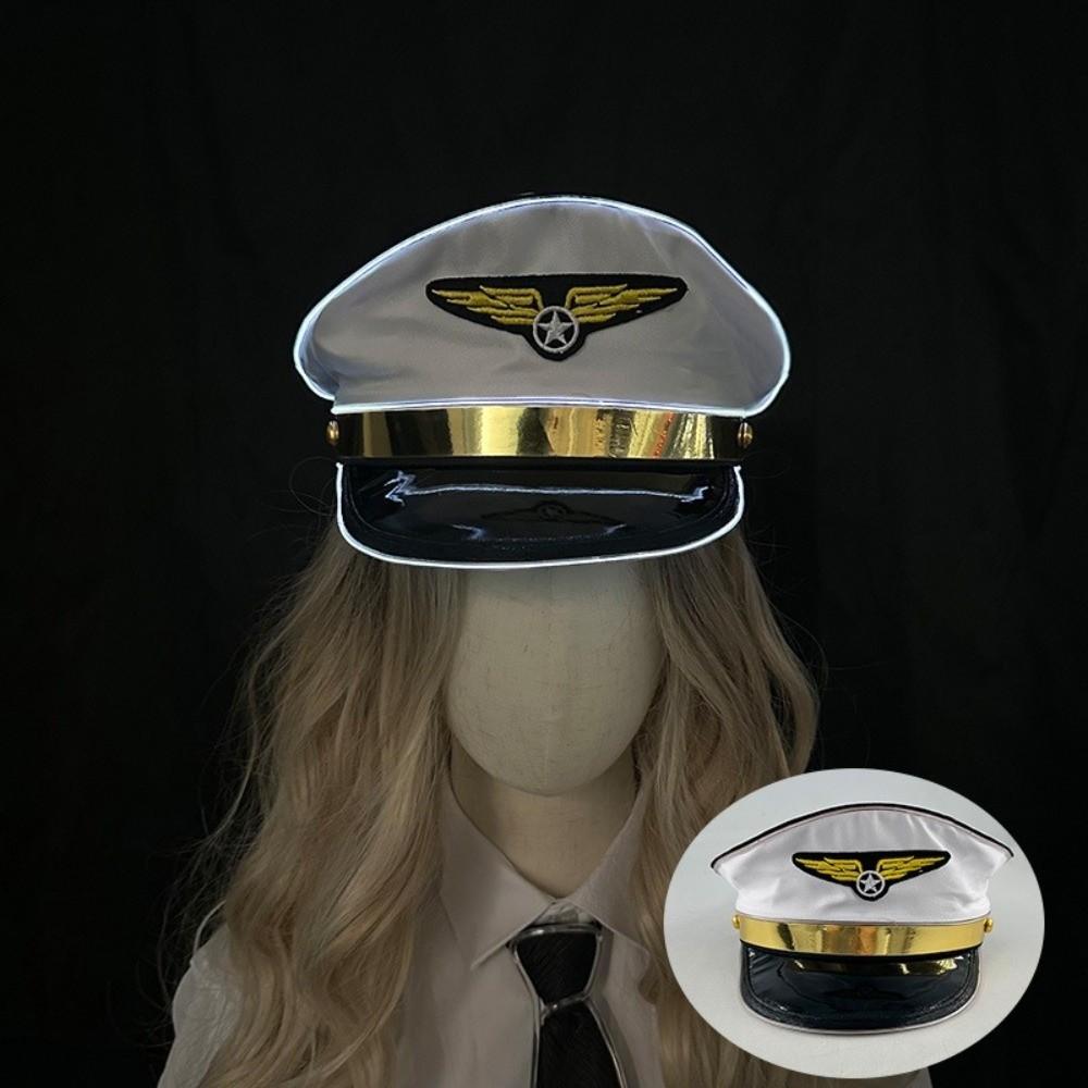 Boost Party Vibe LED Light Up Pilot Hat Breathable Luminous Air Force Hat  Gift for Party Lovers