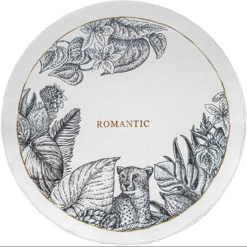 

Wabi-silent Нерегулярний кашеміровий килим Потовщений Вітальня Спальня Килимок для ліжка Домашній світлий розкішний круглий килимок 100cm diameter imitation cashmere non-slip bottom