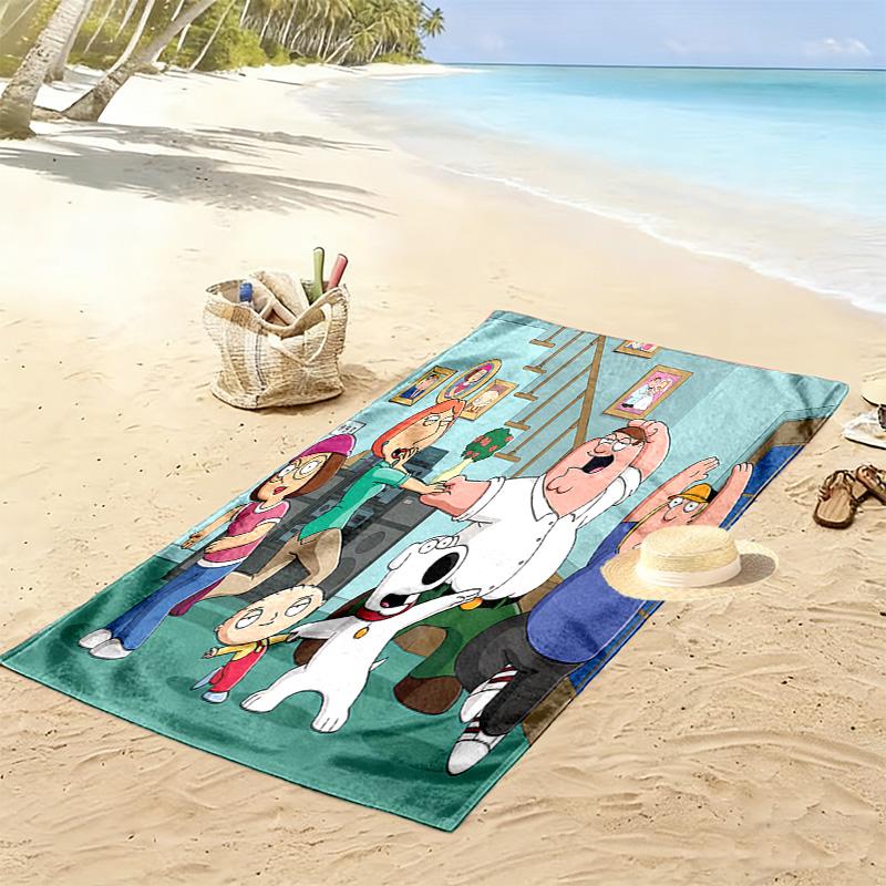 Family Guy Print Beach Towel, Large Soft Quick Dry Towel for Beach Camping Swimming