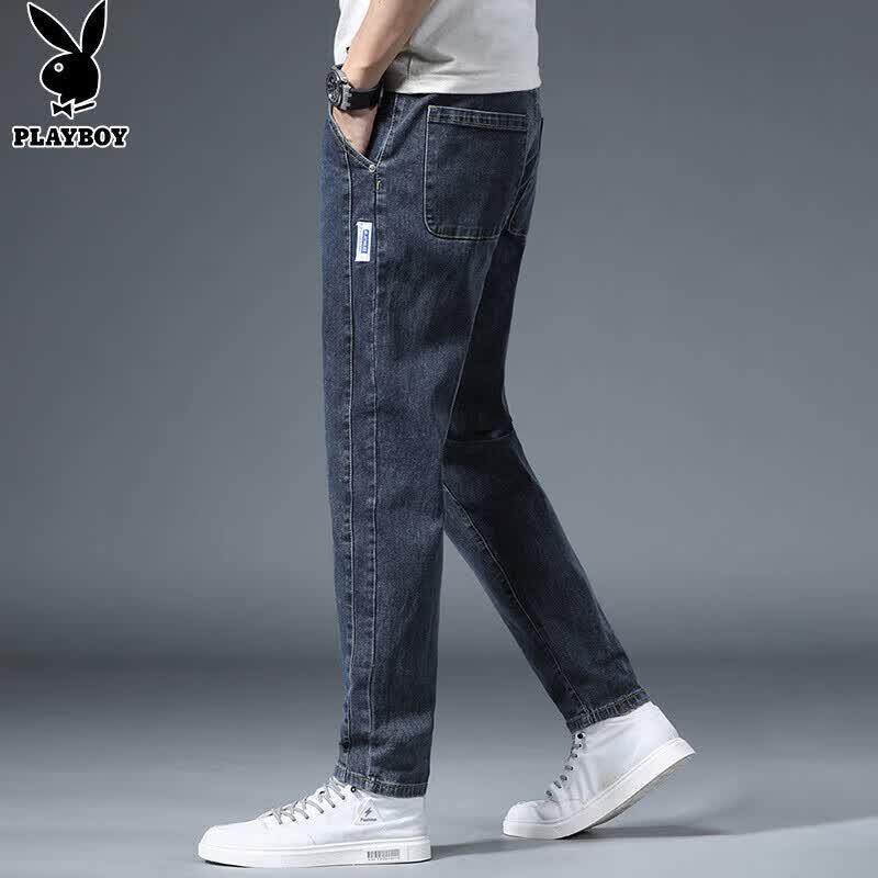 Playboy Men's Autumn/Winter Straight-Leg Stretch Jeans