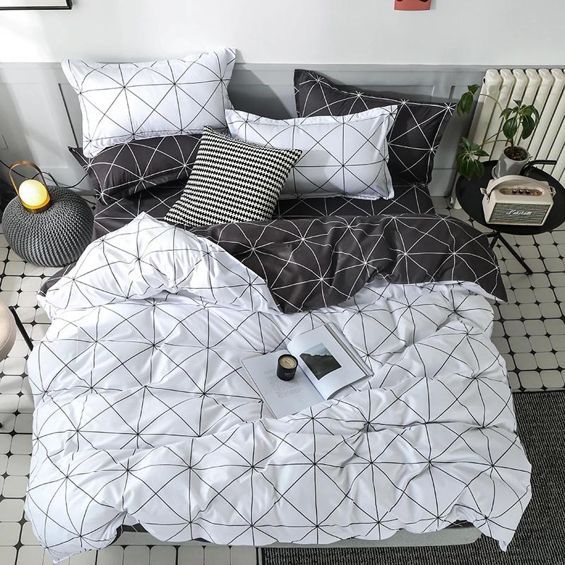 Black Duvet Cover Set King Queen Size, Marble Pattern Comforter Cover or Quilt Cover Ultra Soft Bedding Sets with Zipper Closure