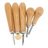 5Pcs Durable Tip Setting Tool Wood Handle Carving Chisel Long Use Prong Pusher  Jewelry Making