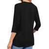 Women's Fashion Casual V Neck 3/4 Sleeve Loose Printed T-Shirt Ladies Top