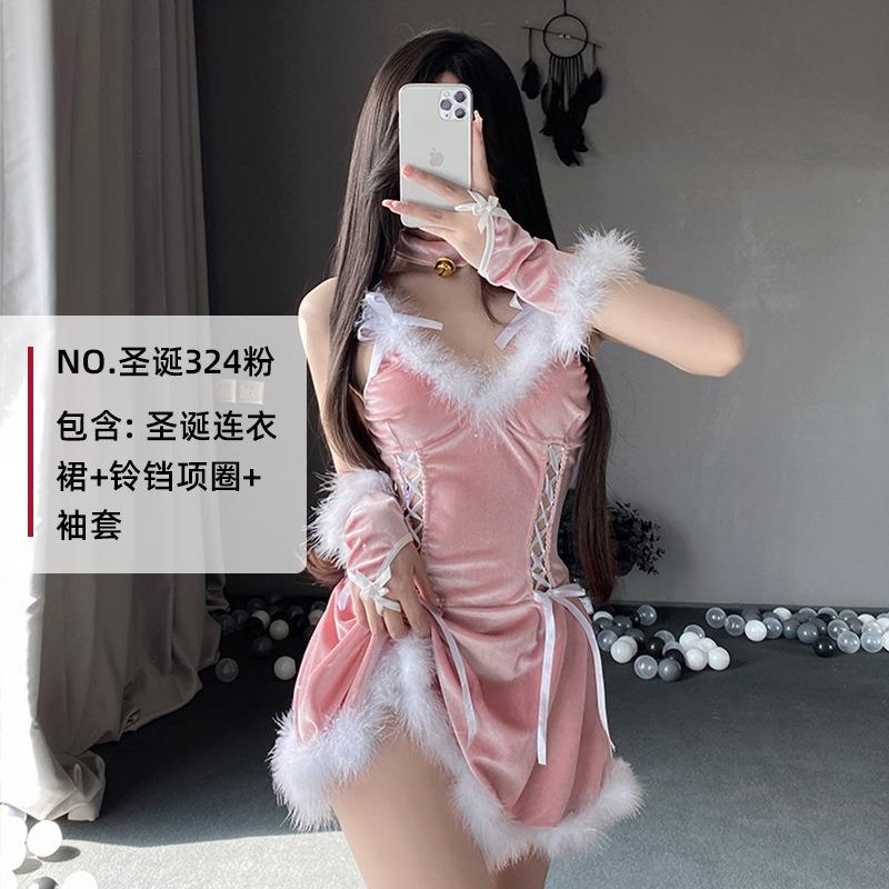 Golden Velvet Christmas Clothing Sexy Bunny Clothing Sex Underwear Nightclub Bar Party Clothing Performance