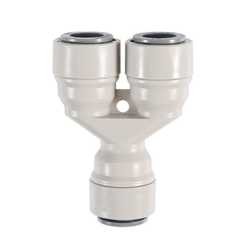Two-Way Splitter,3/8" Push-fit Fitting Y Type Divider,Quick Joint Connector for Homebrew Tubing Pipe Hose & Reverse Water Filter