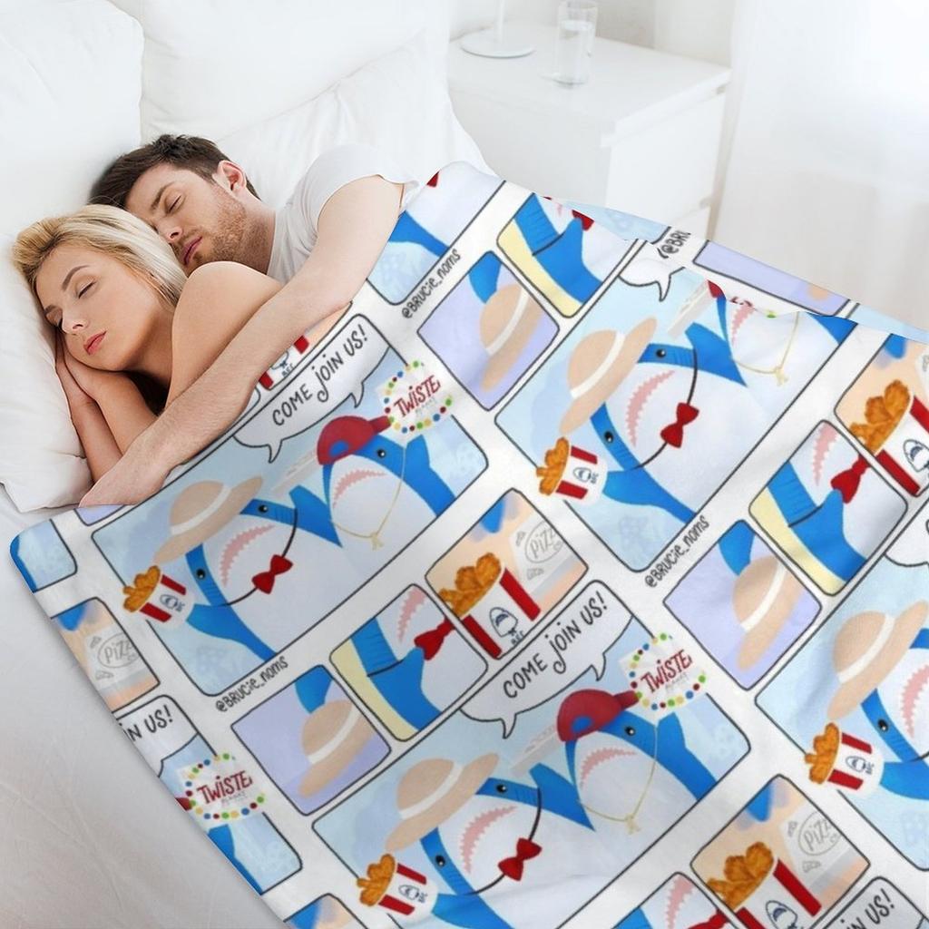 Blahaj comic: picnic party Throw Blanket Hairys Summer Beddings Decoratives Soft Plush Plaid Blankets