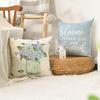4pcs Spring Bloom Where You Are Planted Hydrangea Vase Throw Pillow Covers Enjoy The Little Things Blue Summer Cushion Case Decoration