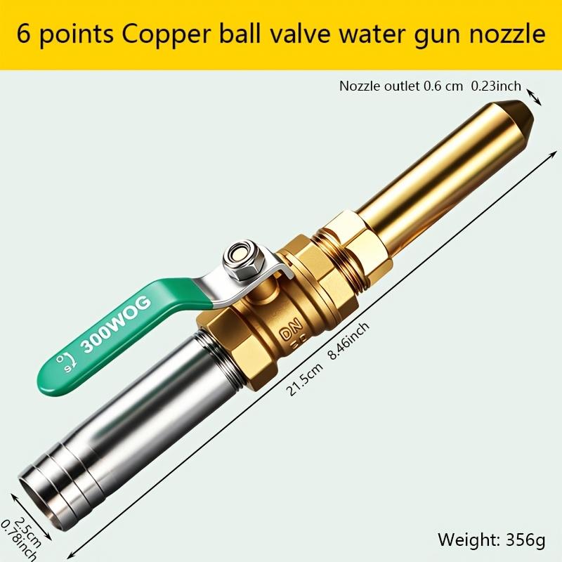 Multi Functional High-pressure Brass Water Gun Nozzle Direct Spray High-pressure Water for Car Washing and Watering