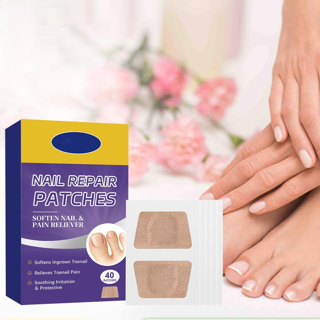 Patchs Ongles Mycose Mains Et Pieds Ongle Doux Incrusté Ongle Épaississement Ongle Brillant Sillon Ongle Gris Patch Soin 40pcs