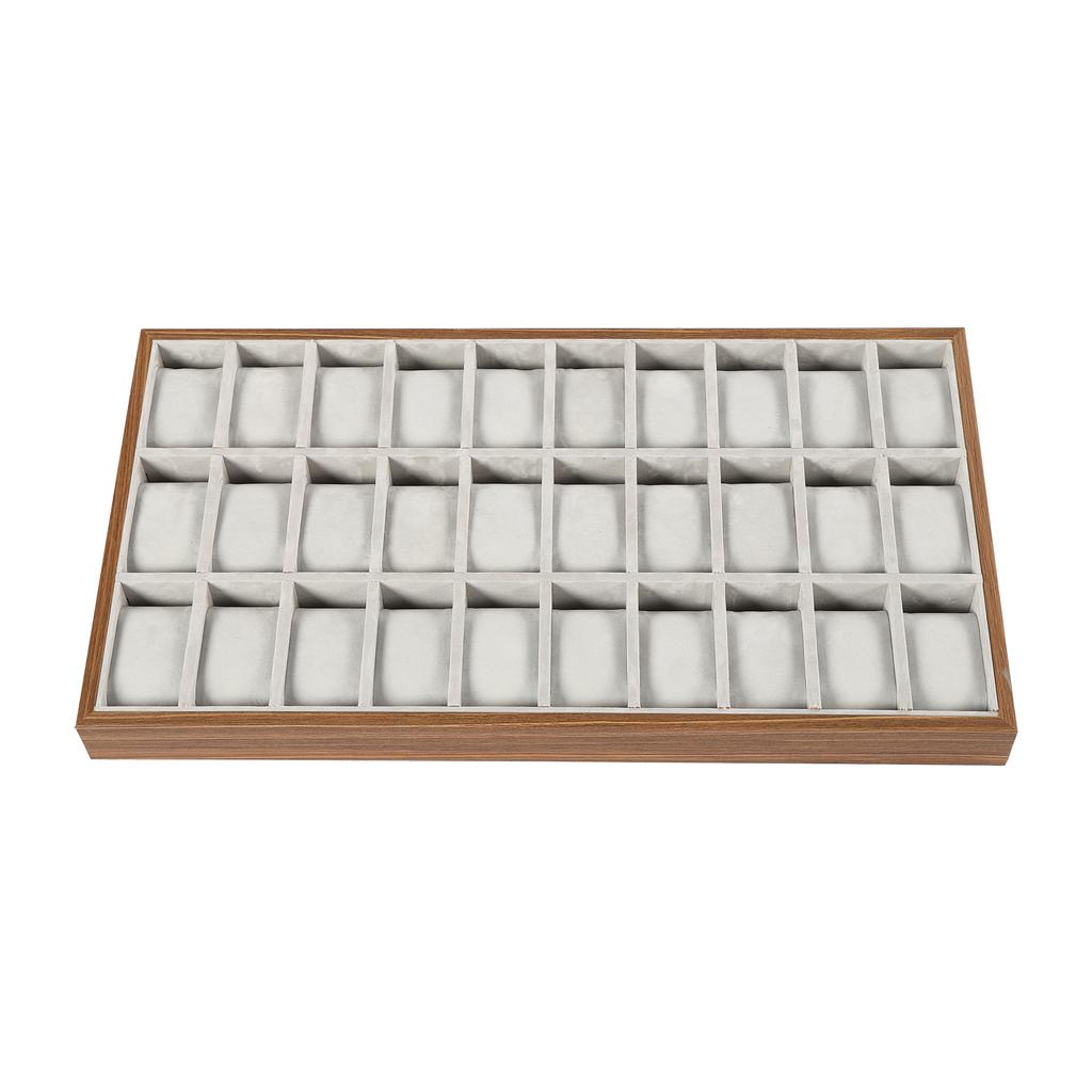 30 Grid Watch Jewelry Tray Organizer Wooden Box Organizer Display with Removable Pillow for Men & Women Storage and Display