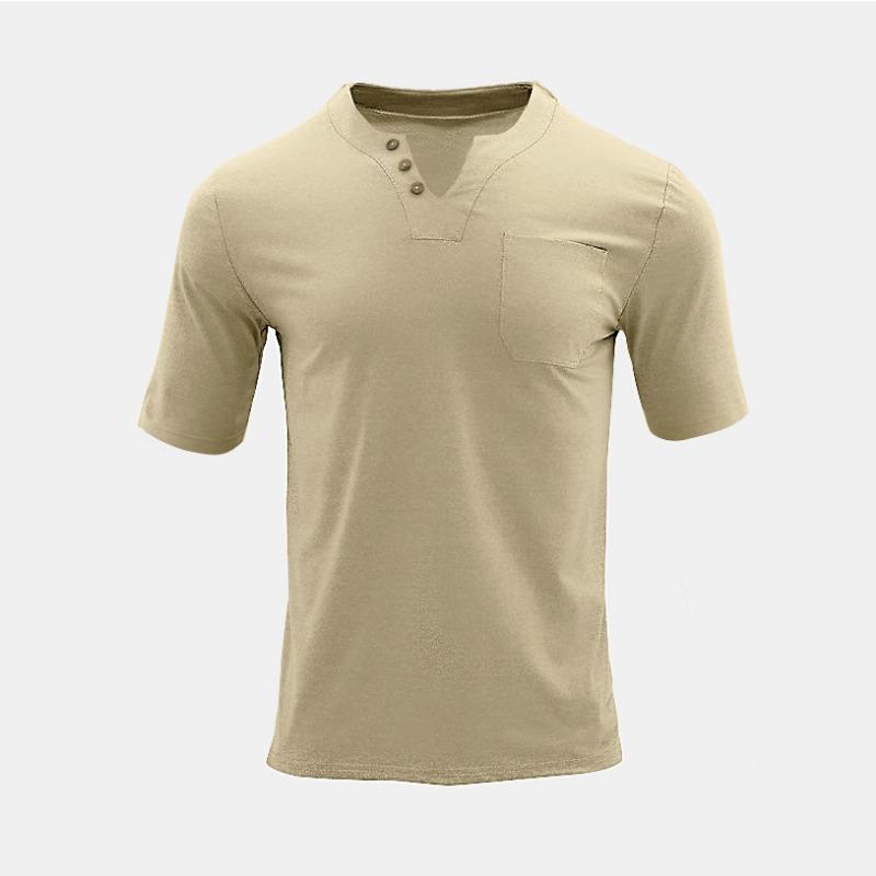 Summer New Men's V-Neck Slim Fit Casual Short Sleeve T-Shirt