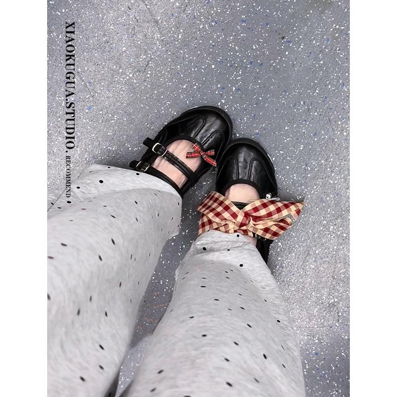 

Soft leather version~ 2025 new ballet style inner height increase flat-soled single shoes women s French round head with Mary Jane shoes 35 чёрный