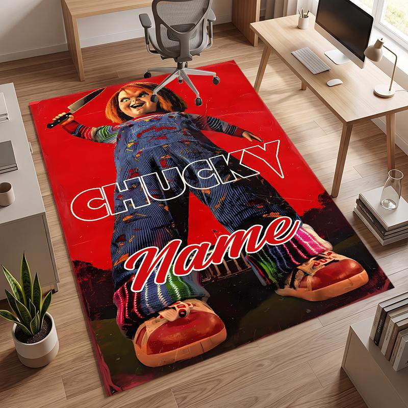 Chucky (5) Alfombra de Oficina con Nombre Personalizado Decoración Elegante para Sala de Estar Dormitorio Cocina