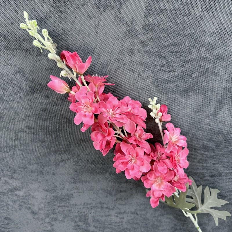 2 Główki 50cm Sztuczny Flokowany Kwiat Ostróżki Dekoracja Ślubna Domowa Fetionzi Sztuczny Dekor Rekwizyty Fotograficzne Sztuczny Kwiat